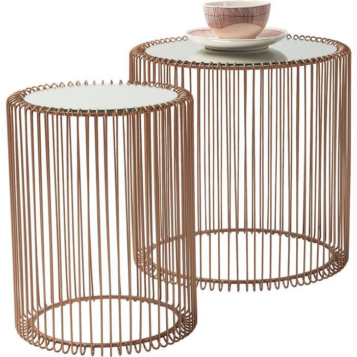 Side Table Wire Copper (2/Set) ‚àö√≤44cm - JULIA VENCE STORE