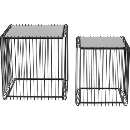 Side Table Wire Square Black (2/Set) 45x45cm - JULIA VENCE STORE