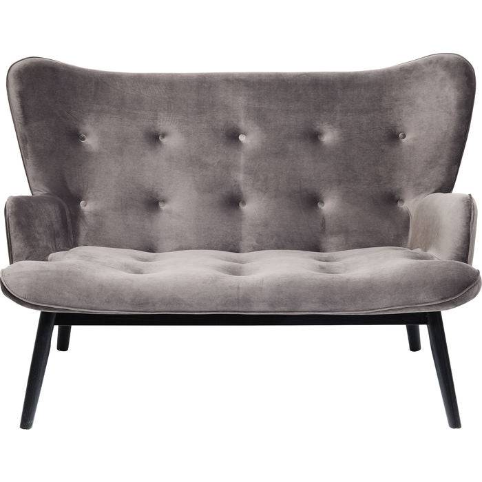 Sofa Black Vicky 2-Seater Velvet Grey - JULIA VENCE STORE