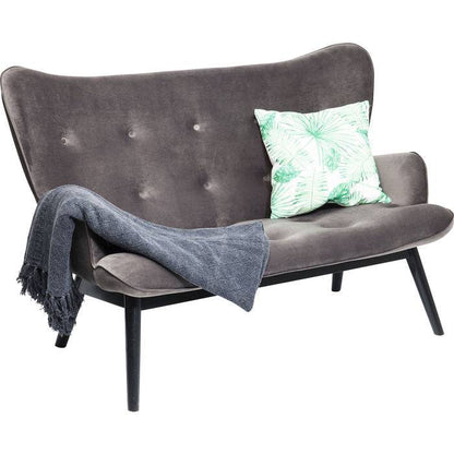 Sofa Black Vicky 2-Seater Velvet Grey - JULIA VENCE STORE