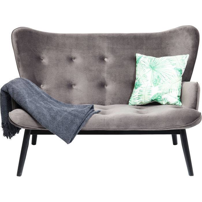 Sofa Black Vicky 2-Seater Velvet Grey - JULIA VENCE STORE