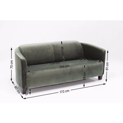 Sofa Cigar Lounge 3-Seater Green - JULIA VENCE STORE