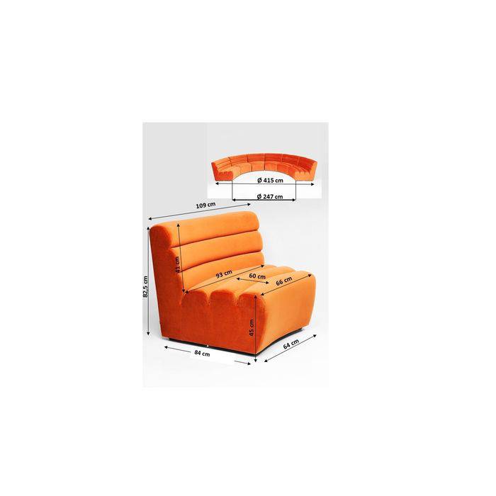 Sofa Element Wave Orange - JULIA VENCE STORE