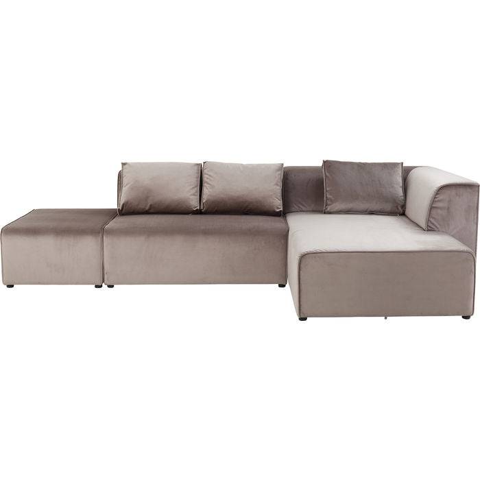 Sofa Infinity Velvet Taupe Right - JULIA VENCE STORE