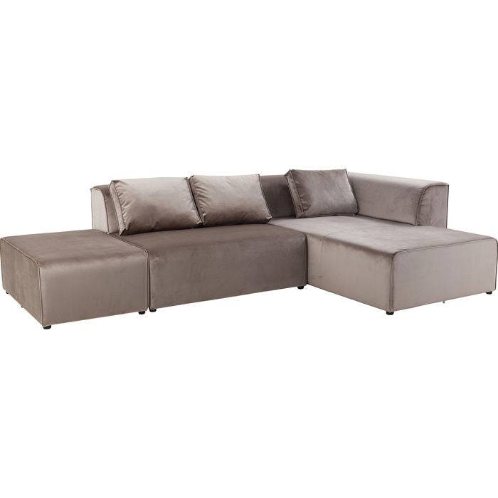 Sofa Infinity Velvet Taupe Right - JULIA VENCE STORE