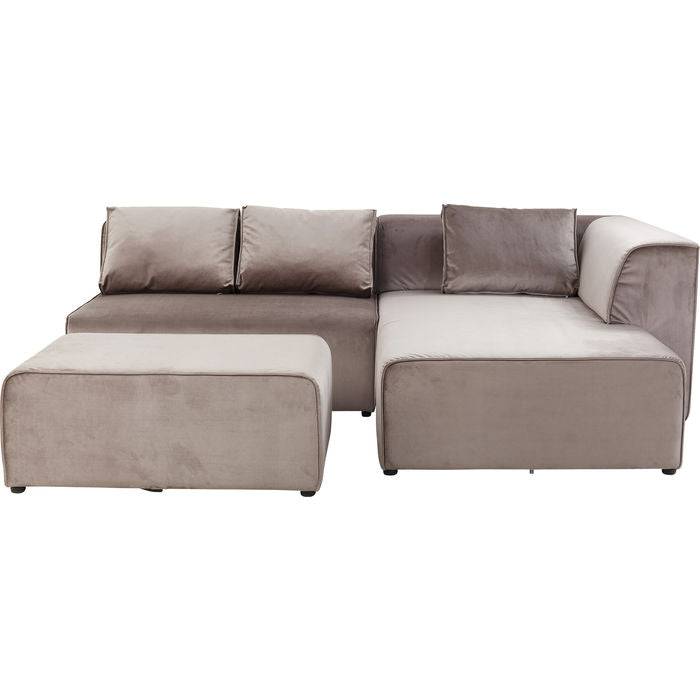 Sofa Infinity Velvet Taupe Right - JULIA VENCE STORE