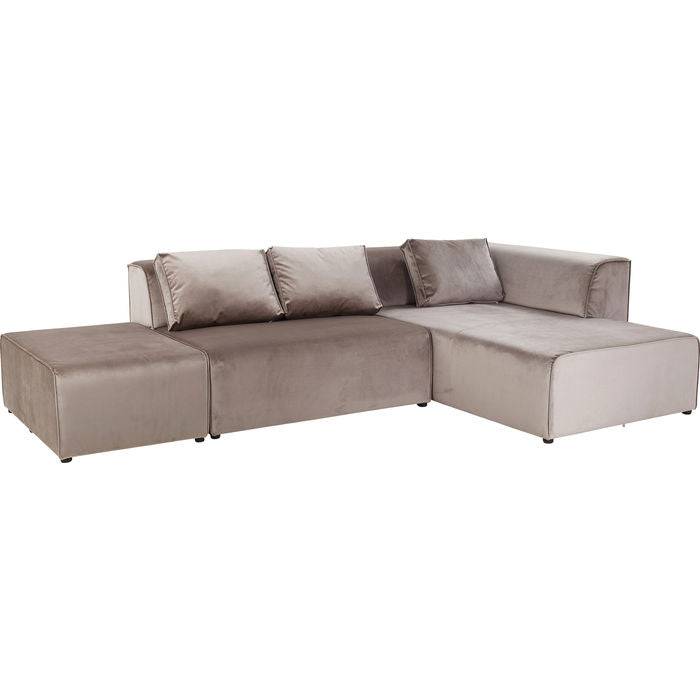 Sofa Infinity Velvet Taupe Right - JULIA VENCE STORE