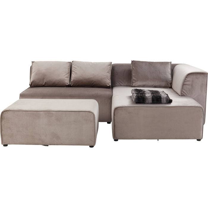 Sofa Infinity Velvet Taupe Right - JULIA VENCE STORE