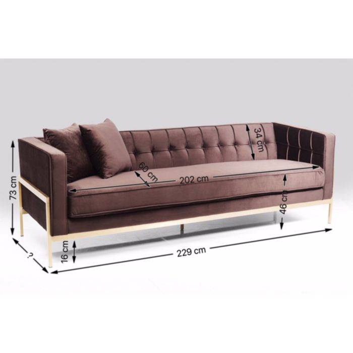 Sofa Loft 3-Seater Brown - JULIA VENCE STORE