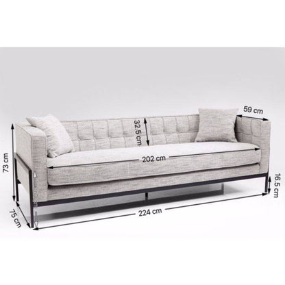 Sofa Loft 3-Seater Salt & Pepper - JULIA VENCE STORE