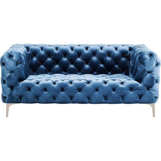 Sofa Look 2-Seater Velvet Blue - JULIA VENCE STORE