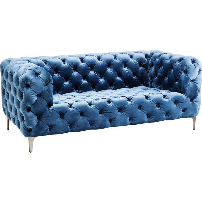 Sofa Look 2-Seater Velvet Blue - JULIA VENCE STORE