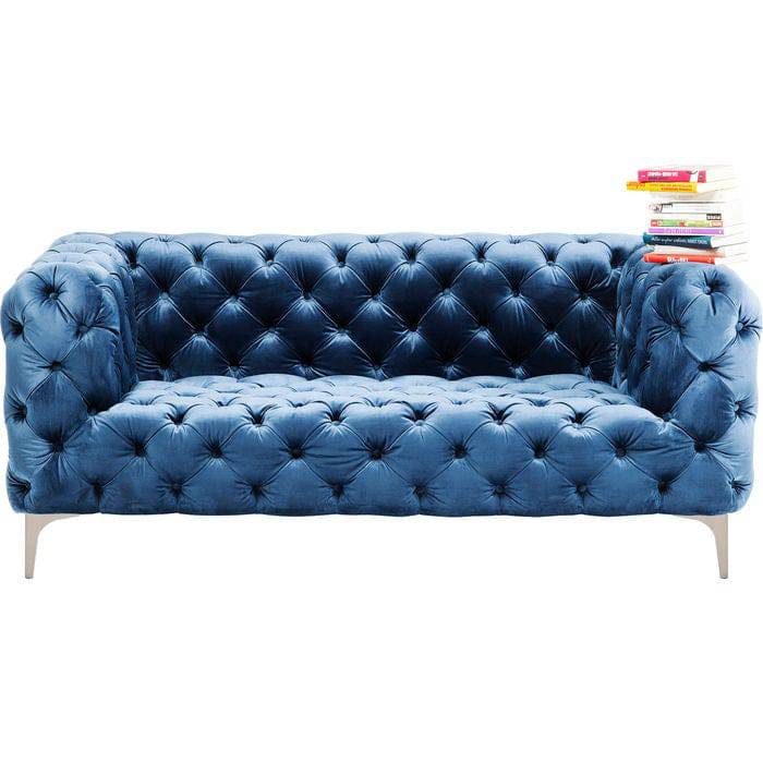 Sofa Look 2-Seater Velvet Blue - JULIA VENCE STORE