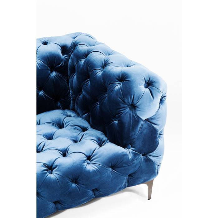 Sofa Look 2-Seater Velvet Blue - JULIA VENCE STORE