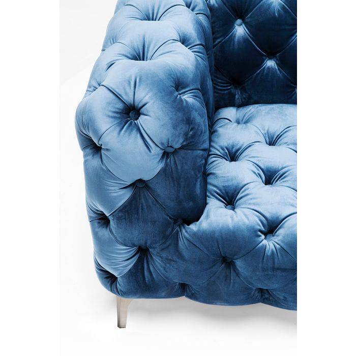 Sofa Look 2-Seater Velvet Blue - JULIA VENCE STORE