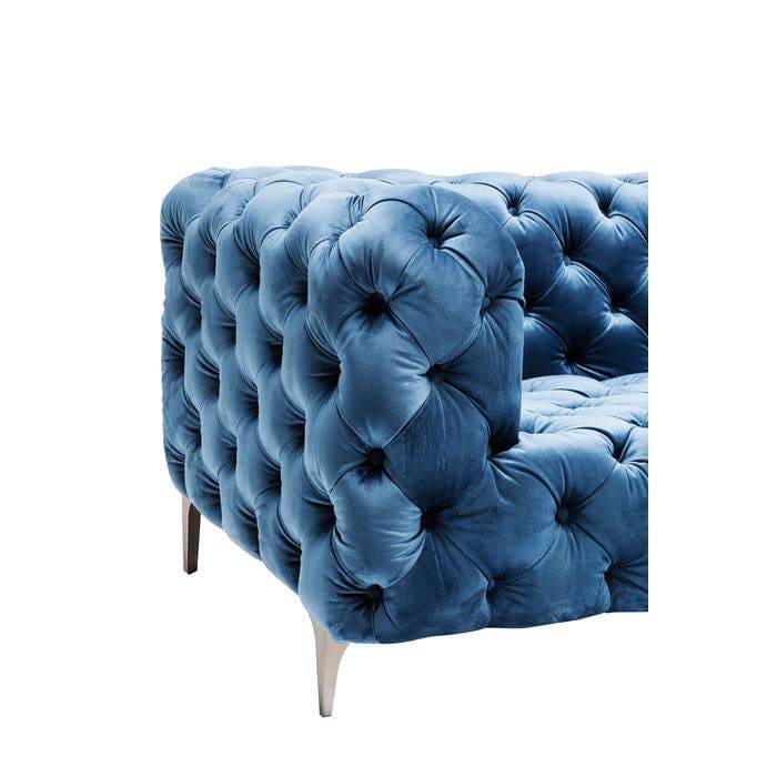 Sofa Look 2-Seater Velvet Blue - JULIA VENCE STORE