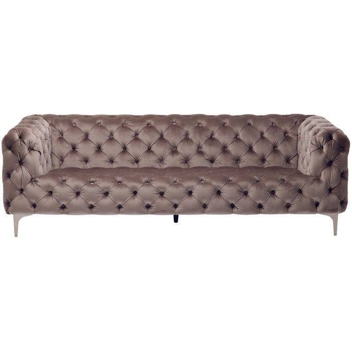 Sofa Look 3-Seater Velvet Grey - JULIA VENCE STORE