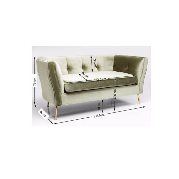 Sofa Rimini 2-Seater Green - JULIA VENCE STORE