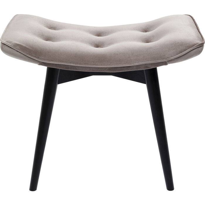 Stool Black Vicky Velvet Grey 46x59cm - JULIA VENCE STORE