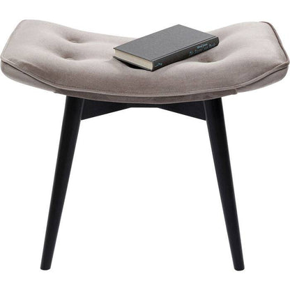 Stool Black Vicky Velvet Grey 46x59cm - JULIA VENCE STORE