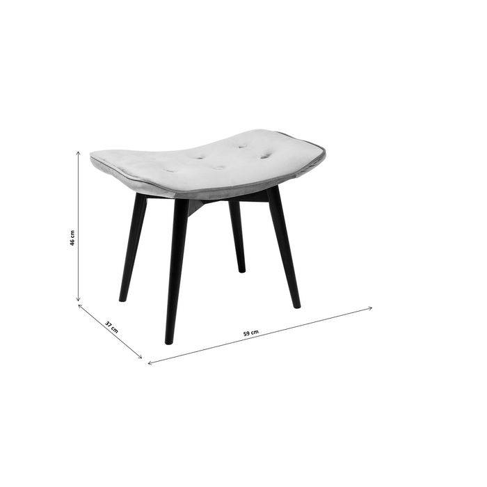 Stool Black Vicky Velvet Grey 46x59cm - JULIA VENCE STORE