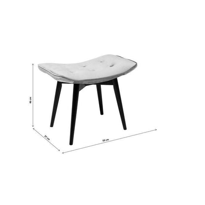 Stool Black Vicky Velvet Grey 46x59cm - JULIA VENCE STORE