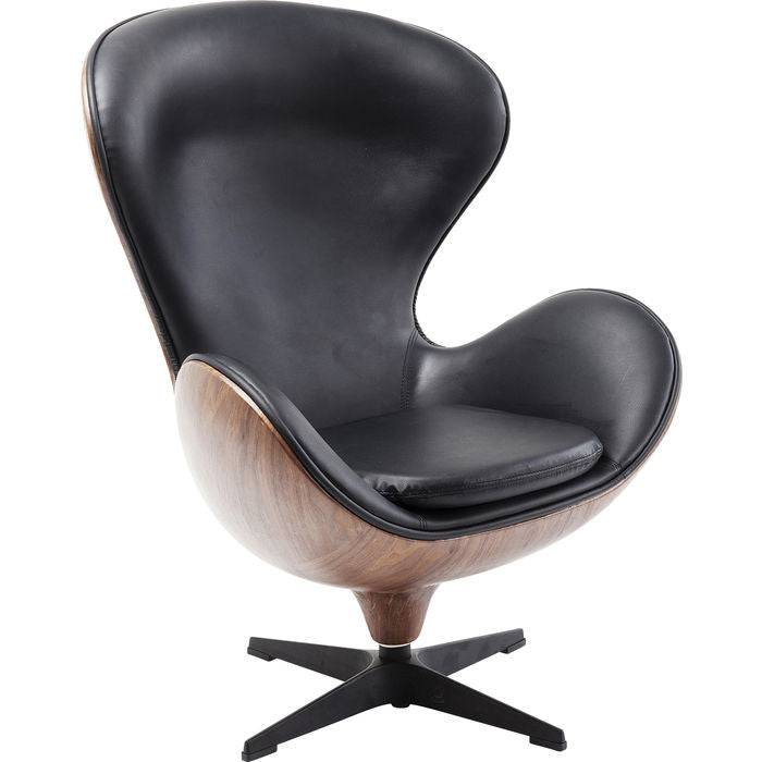 Swivel Armchair Lounge Black Walnut - JULIA VENCE STORE