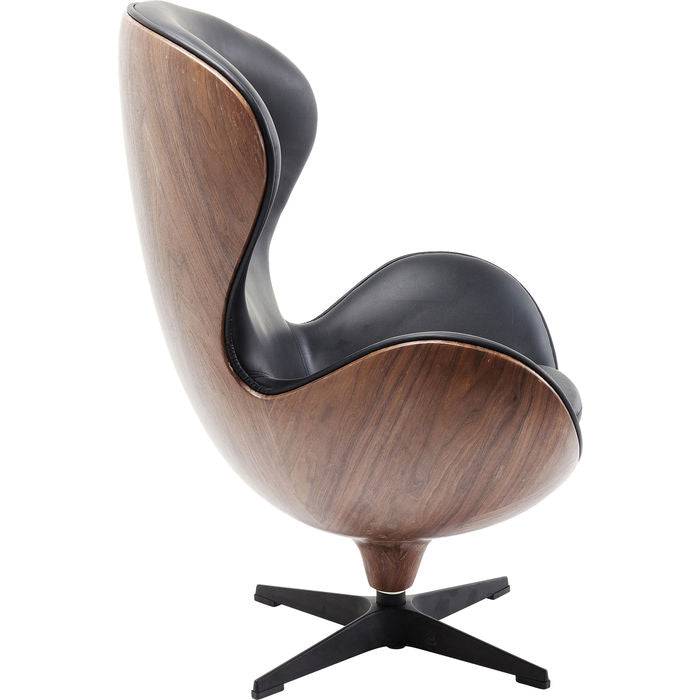 Swivel Armchair Lounge Black Walnut - JULIA VENCE STORE