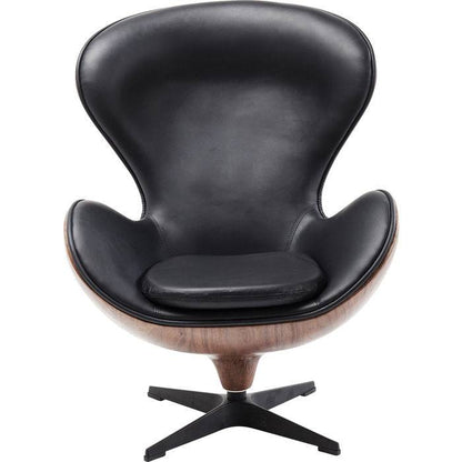 Swivel Armchair Lounge Black Walnut - JULIA VENCE STORE