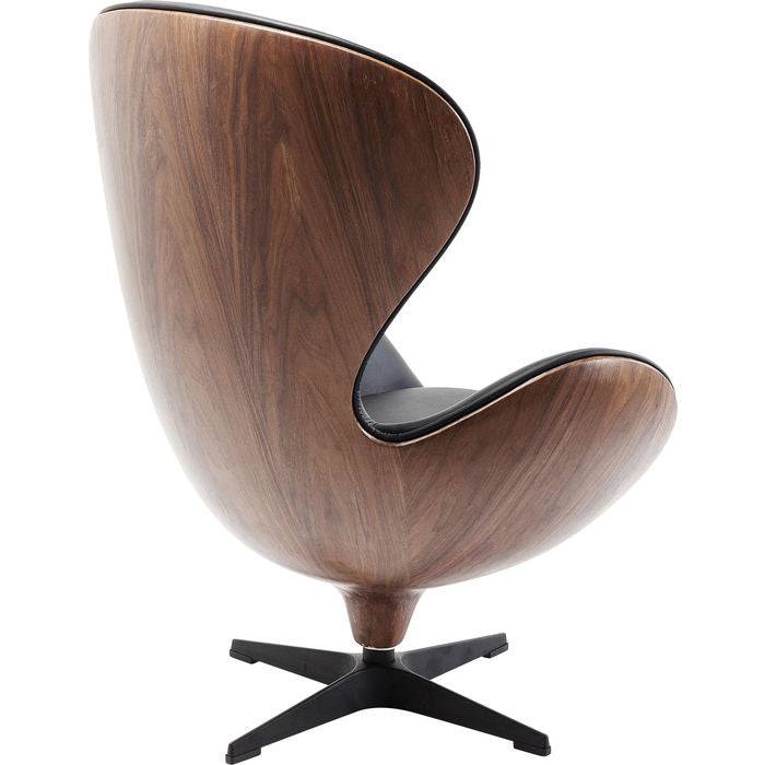 Swivel Armchair Lounge Black Walnut - JULIA VENCE STORE