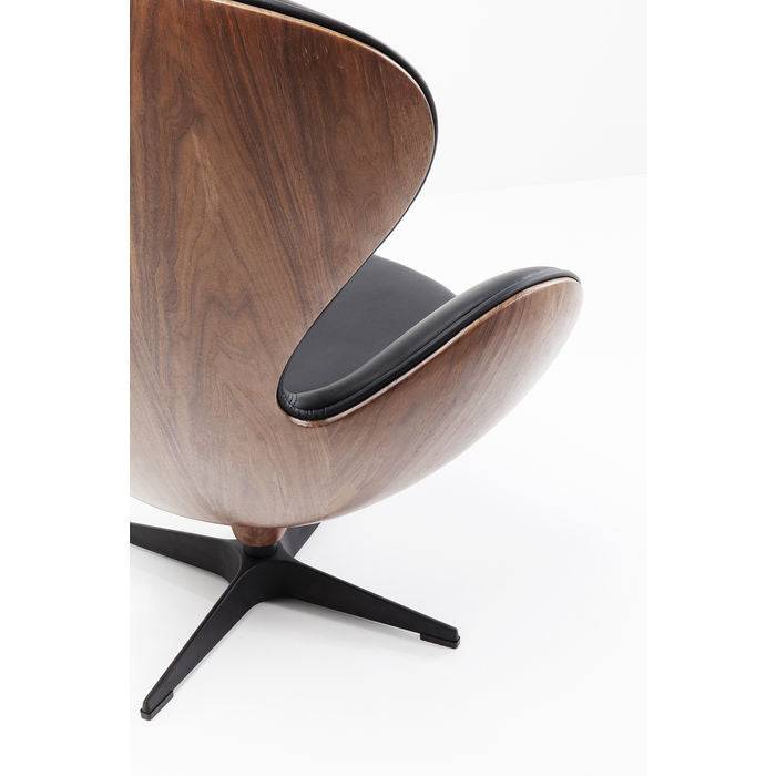 Swivel Armchair Lounge Black Walnut - JULIA VENCE STORE