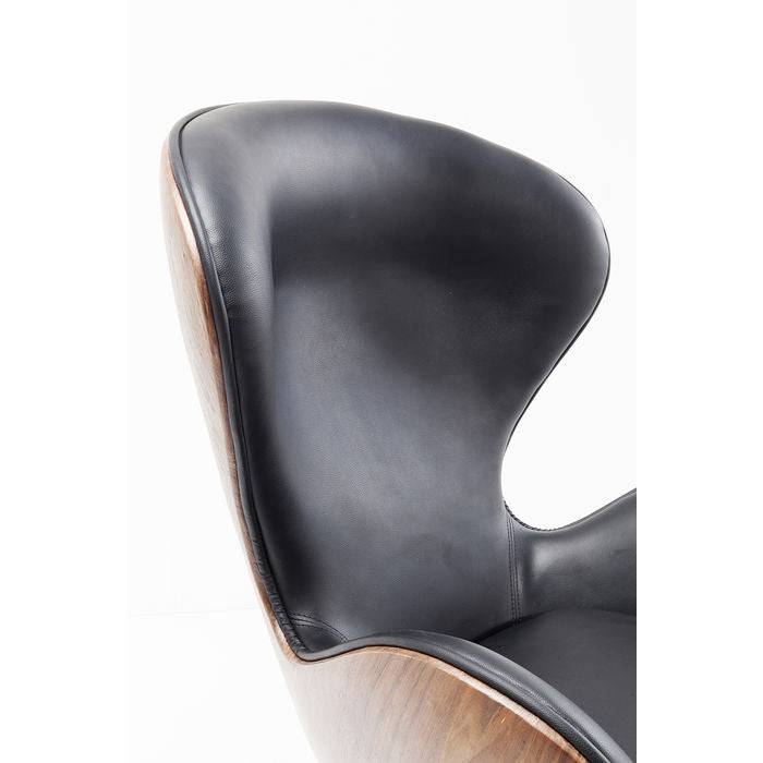 Swivel Armchair Lounge Black Walnut - JULIA VENCE STORE