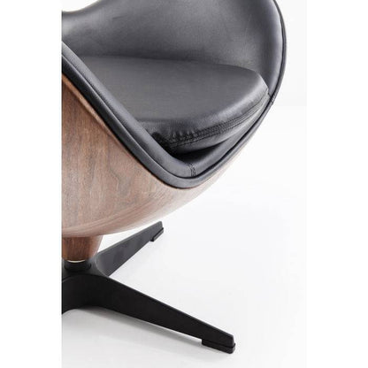 Swivel Armchair Lounge Black Walnut - JULIA VENCE STORE