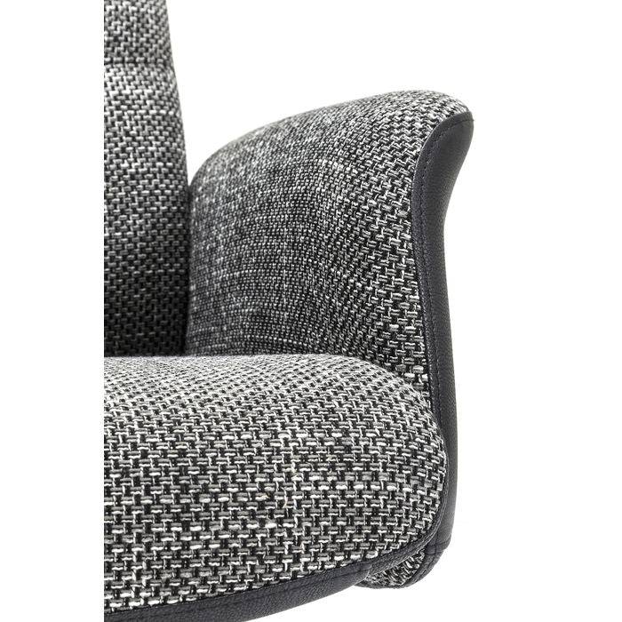 Swivel Armchair with Stool Ohio Salt and Pepper - JULIA VENCE STORE