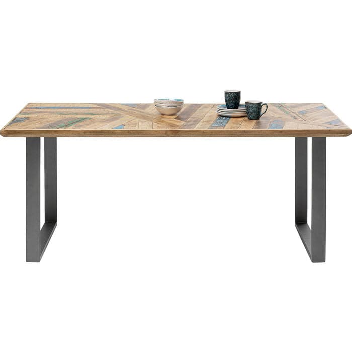 Table Abstract Acier Brut 180x90 - JULIA VENCE STORE