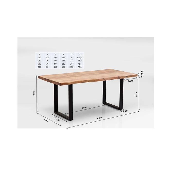 Table Harmony Crude Steel 160x80 - JULIA VENCE STORE