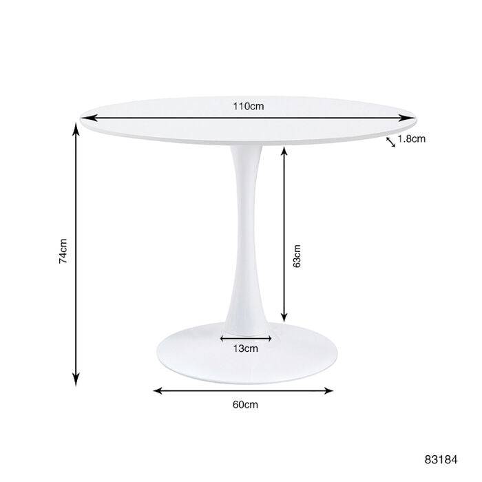 Table Schickeria White √ò110 - JULIA VENCE STORE