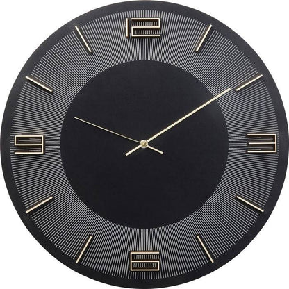 Wall Clock Leonardo Black/Gold Ø49cm - JULIA VENCE STORE