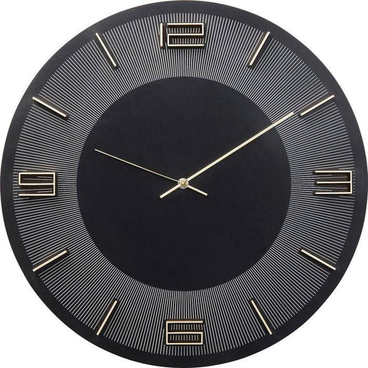 Wall Clock Leonardo Black/Gold Ø49cm - JULIA VENCE STORE