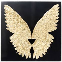 Wall Decoration Wings Gold Black 120x120cm - JULIA VENCE STORE